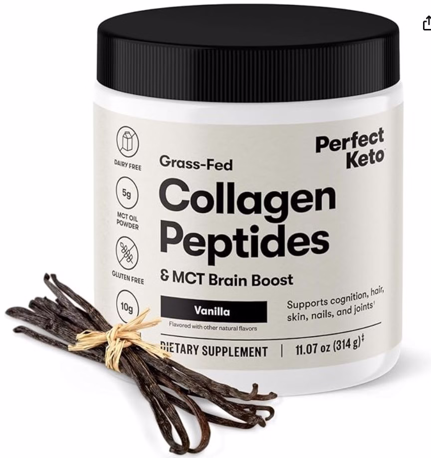 Container of Perfect Keto Collagen Peptides - Vanilla Flavor