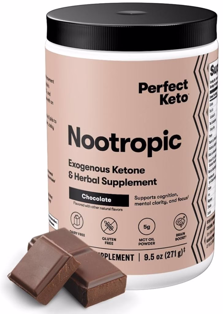 Container of Perfect Keto Nootropic Supplement
